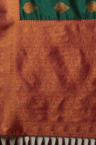 Green Banarasi Silk saree_Kumari Sarees