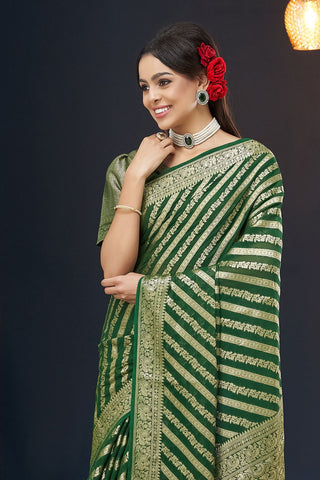 Green Pure Georgette Saree