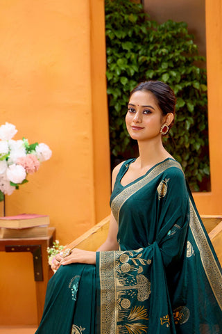 Green Dola Silk Saree_Kumari Sarees