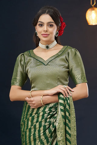 Green Pure Georgette Saree