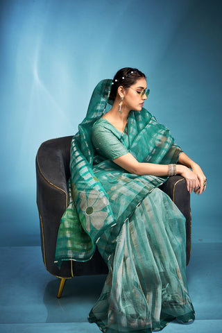 Green Tissue Silk Saree