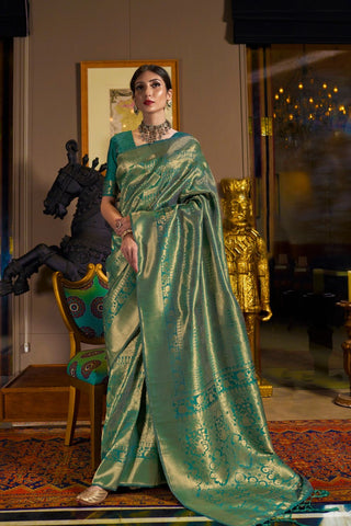 GREEN KANJEEVARAM HANDLOOM SILK SAREE 