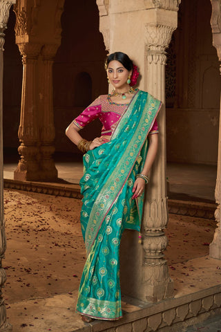 Green Pure Satin Fancy Saree