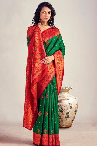 GREEN SOFT SILK SAREE