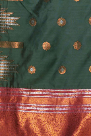 Green Banarasi Silk Saree_Kumari Sarees