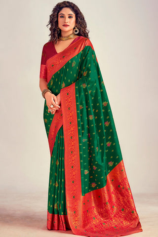 GREEN SOFT SILK SAREE