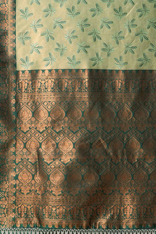 Green Banarasi Silk Saree_Kumari Sarees