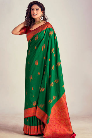 GREEN  SOFT SILK SAREE