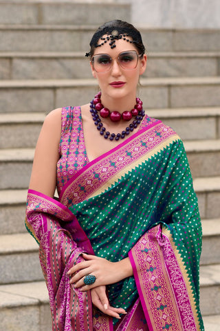 Green Soft Banarasi Silk Saree