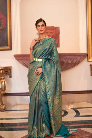 GREEN KANJEEVARAM HANDLOOM SILK SAREE 