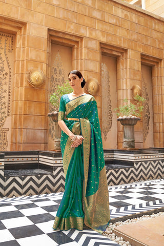 GREEN KANJEEVARAM HANDLOOM SILK SAREE 