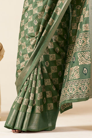 GREEN SOFT DOLA SILK SAREE