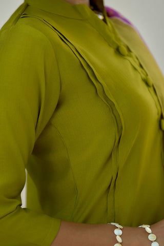 Green Vatican With Embroidery Kurta Set_Kumari Sarees