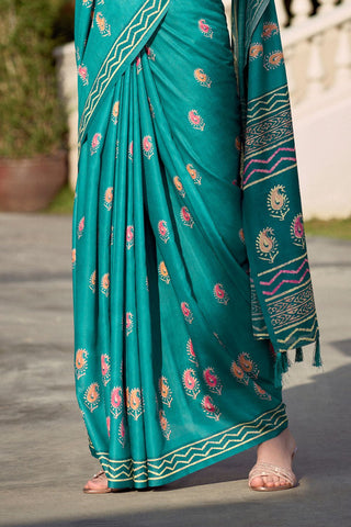 Green Pure Mulmul Silk Saree