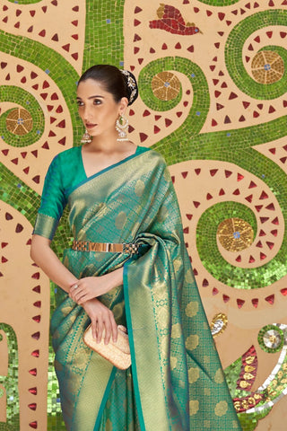 GREEN KANJEEVARAM HANDLOOM SILK SAREE 