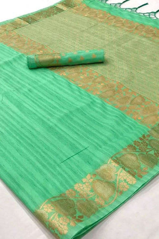 Green Gala Handloom Weaving Silk Saree