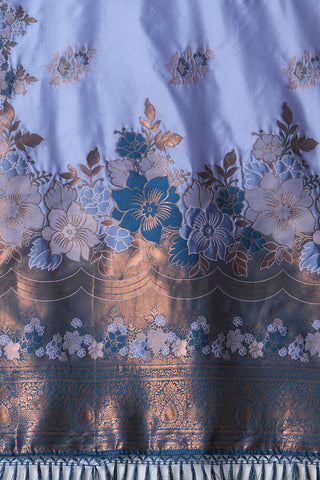 Grey Banarasi Silk Saree_Kumari Sarees
