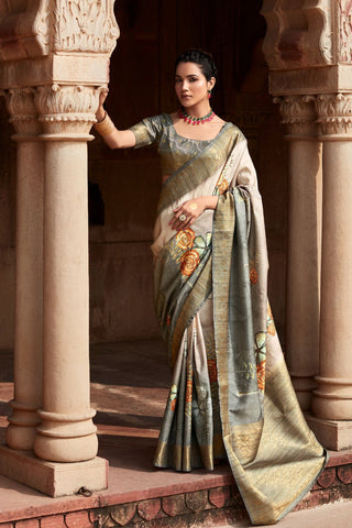 Gery Pure Handloom Saree