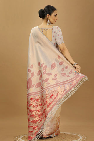 Grey Banarasi Silk Saree_Kumari Sarees