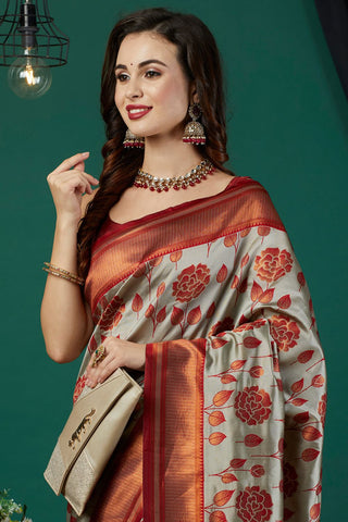 White Banarasi Silk Saree_Kumari Sarees