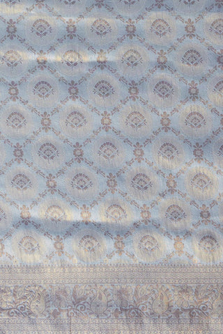 Grey And Gold-Toned Kanjeevaram Saree_Kumari Sarees