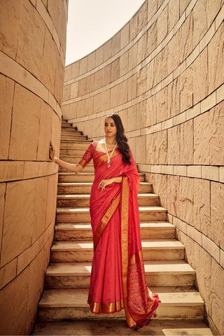 Red Banarasi Patola Silk Saree