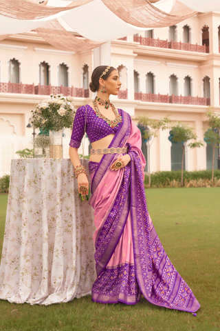 LILAC & PURPLE BANARASI PATOLA SILK SAREE