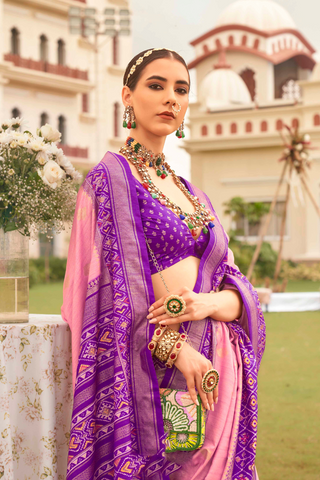 LILAC & PURPLE BANARASI PATOLA SILK SAREE