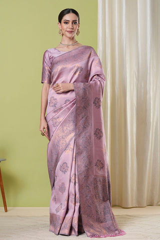 Lavender Banarasi Silk Saree