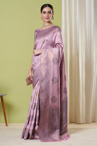 Lavender Banarasi Silk Saree