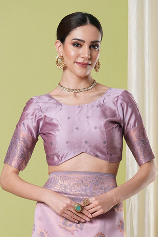 Lavender Banarasi Silk Saree