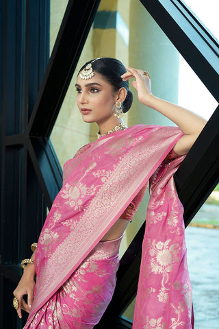 Lavender Crepe Georgette Saree_Kumari Sarees