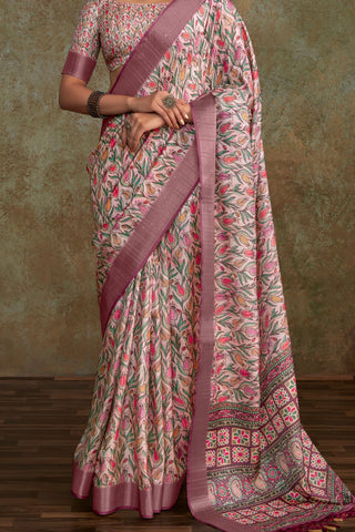 Lavender Handloom With Sequence Weaving In Body Saree_Kumari Sarees