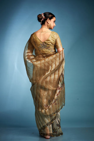 Light Brown Tissue Silk Saree_Kumari Sarees