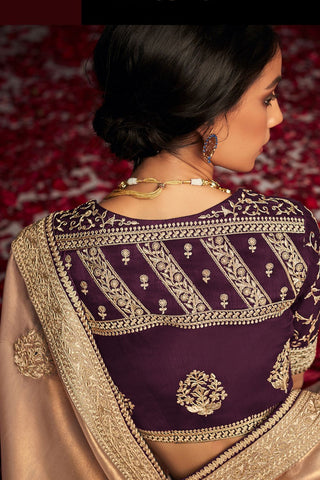 LIGHT ORANGE SOFT TISSUE SILK SAREE