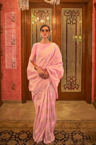 LIGHT PINK MODAL SEQUINS VALUE ADDED SILK SAREE