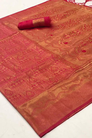 LIGHT PINK KANJEEVARAM HANDLOOM SILK SAREE 