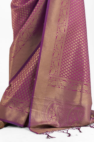 Light Purple Kanjeevaram Handloom Silk Saree