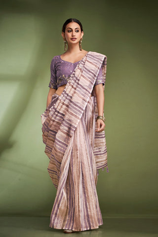 Lilac Fancy Tissue Saree_Kumari Sarees