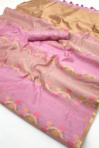 Lilac Handloom Weaving Saree_Kumari Sarees