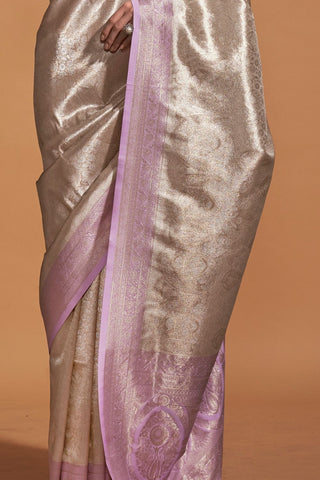 LILAC HANDWOVEN KANJIVARAM SILK SAREE