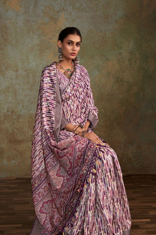 Lilac Handloom With Sequence Weaving In Body Saree_Kumari Sarees