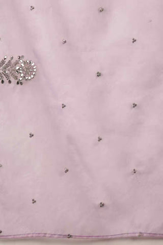 Lilac Soft Organza With Embroidered Kurta Set_Kumari Sarees