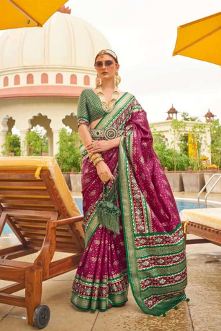 MAROON BANARASI PATOLA SILK SAREE