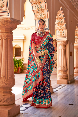 MULTI COLOUR BANARASI PATOLA SILK SAREE