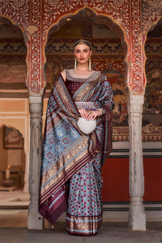 MULTI COLOUR BANARASI PATOLA SILK SAREE