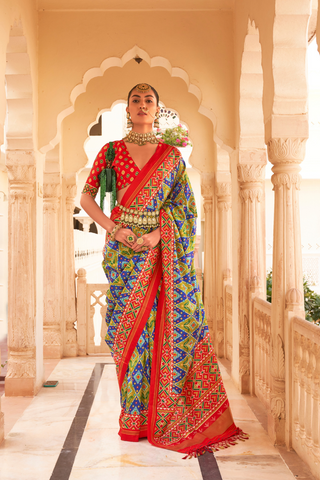 MULTI COLOUR BANARASI PATOLA SILK SAREE