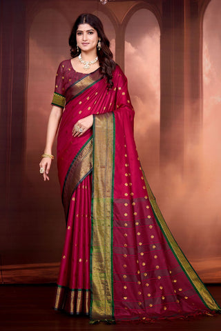 Maroon Pure Aura South Soft Silk Pattu Saree_Kumari Sarees
