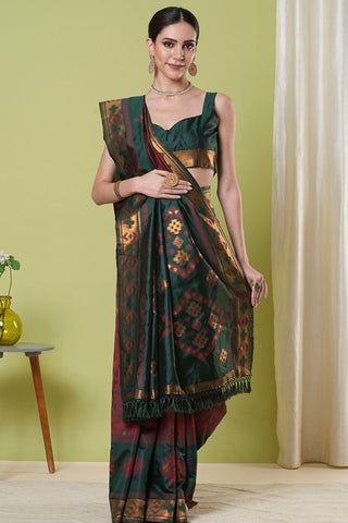 Maroon Banarasi Silk Saree_Kumari Sarees