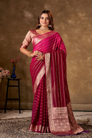 Maroon Georgette Silk Saree_Kumari Sarees
